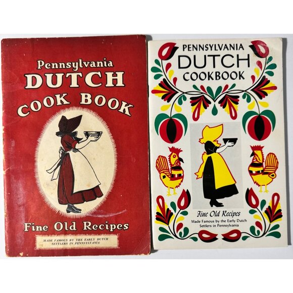 Pennsylvania Dutch Cook Book From Fine Old Recipes Set Of Two 1936 1987 SC Vtg - Picture 1 of 16